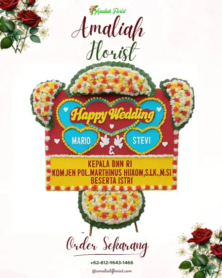 Papan Bunga Pernikahan Karangkebagusan